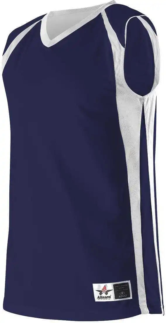 Alleson Athletic 54mmry Youth Reversible Basketball Jersey Navy White