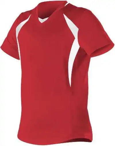 Alleson Athletic 552jg Girl’s Short Sleeve Fastpitch Jersey - Scarlet White