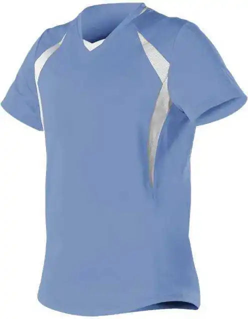 Alleson Athletic 552jg Girl’s Short Sleeve Fastpitch Jersey - Sky Blue White
