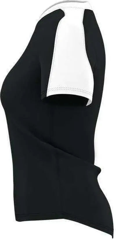 Alleson Athletic 558vg Girls v Neck Fastpitch Jersey - Black White