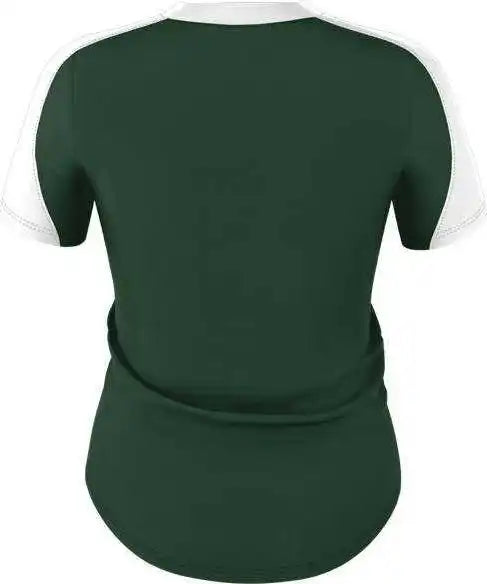 Alleson Athletic 558vg Girls v Neck Fastpitch Jersey - Forest White