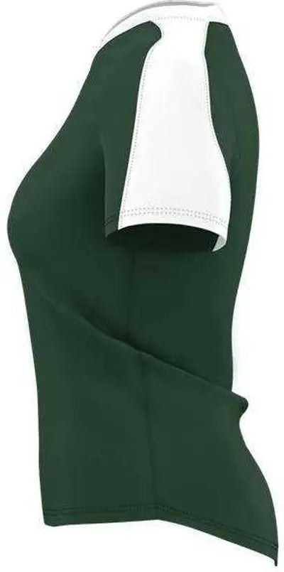 Alleson Athletic 558vg Girls v Neck Fastpitch Jersey - Forest White