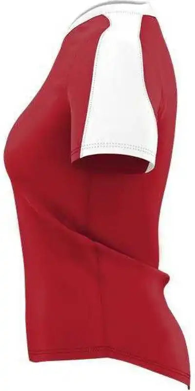 Alleson Athletic 558vg Girls v Neck Fastpitch Jersey - Red White