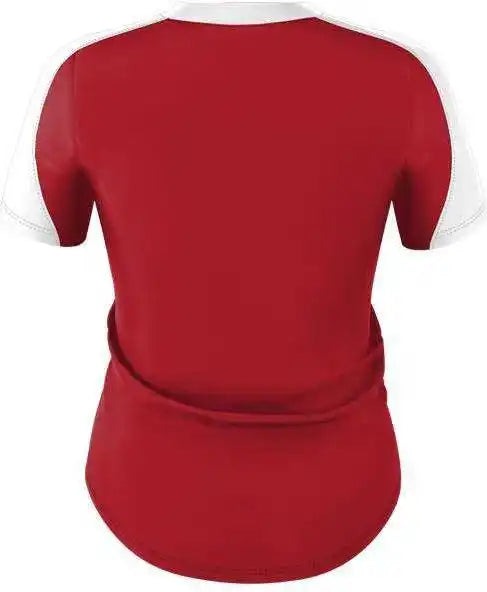 Alleson Athletic 558vg Girls v Neck Fastpitch Jersey - Red White