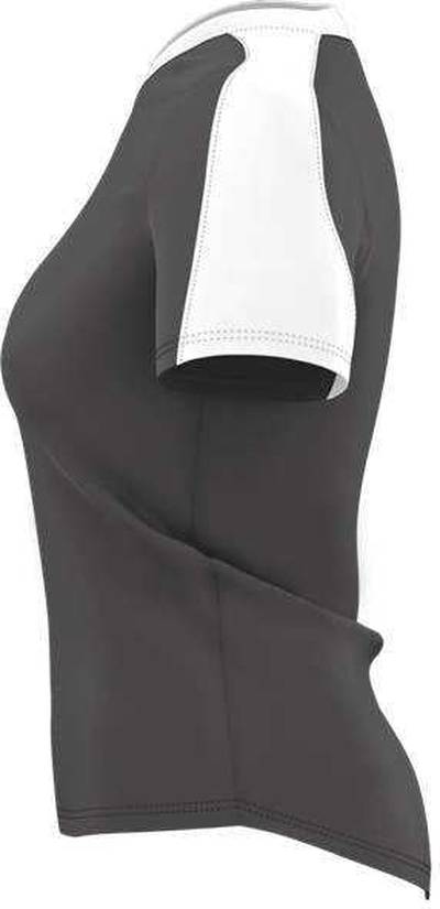 Alleson Athletic 558vw Womens v Neck Fastpitch Jersey - Charcoal Solid White