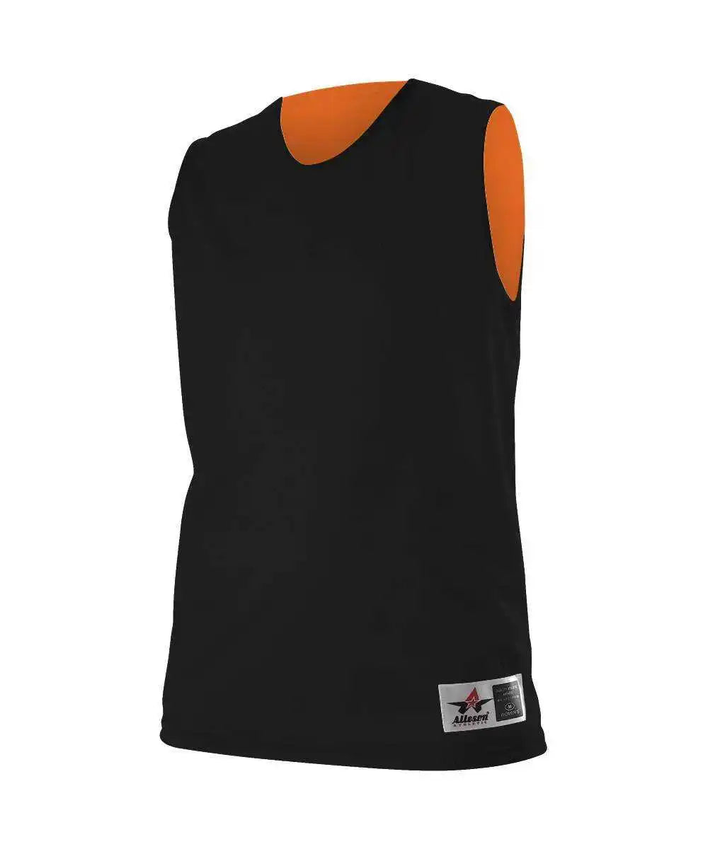 Alleson Athletic 560rw Women’s Reversible Mesh Tank - Black Orange