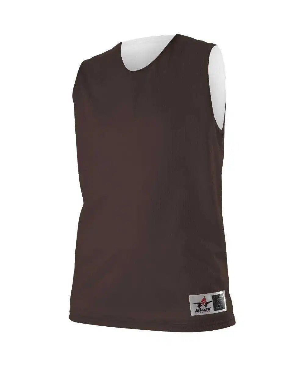 Alleson Athletic 560rw Women’s Reversible Mesh Tank Brown White