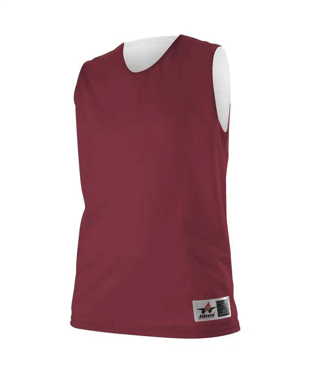 Alleson Athletic 560rw Women’s Reversible Mesh Tank - Cardinal White