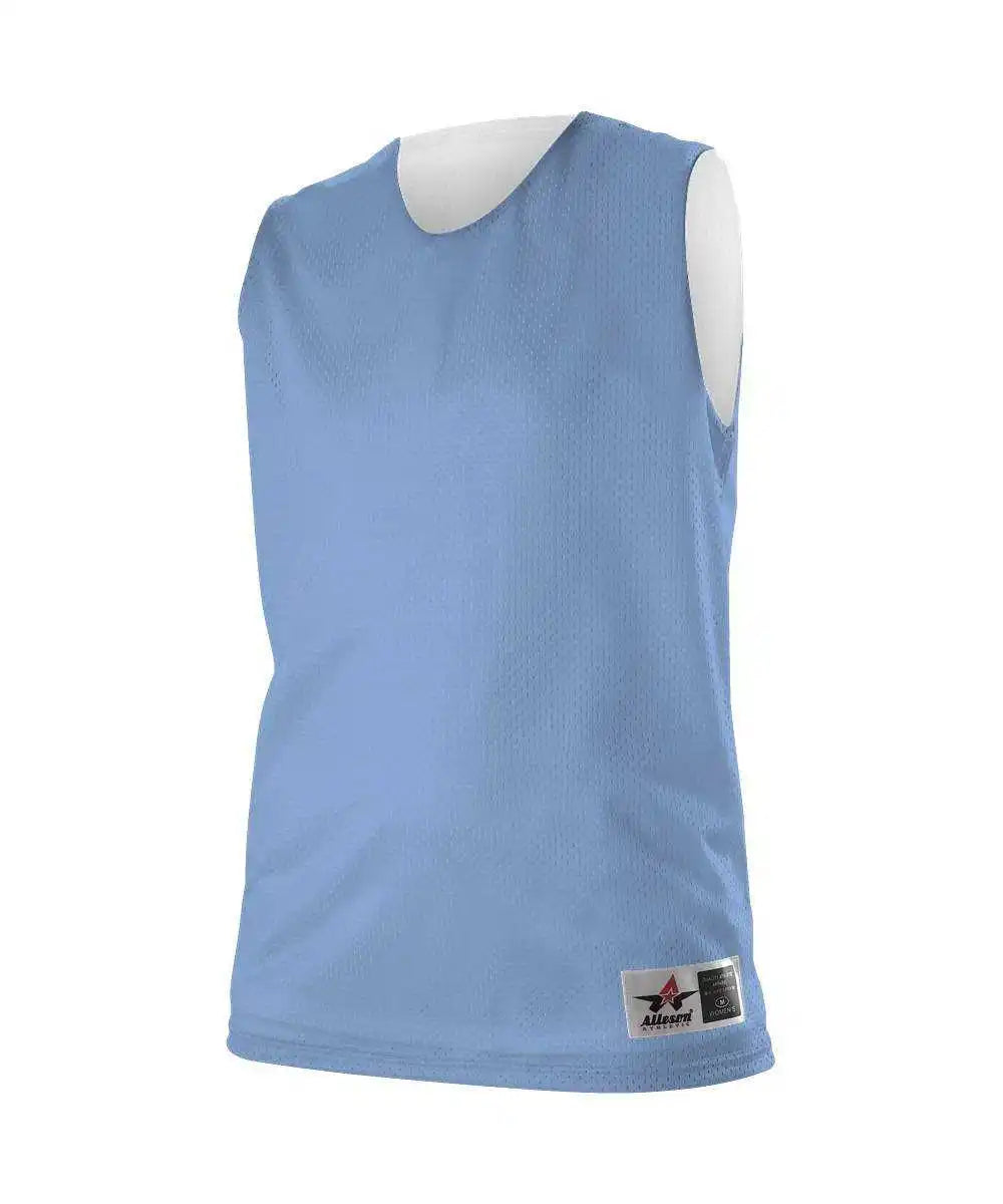 Alleson Athletic 560rw Women’s Reversible Mesh Tank Carolina Blue White