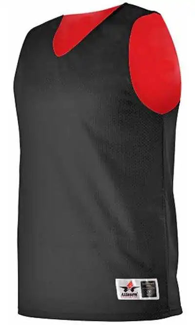 Alleson Athletic 560ry Youth Reversible Mesh Tank - Black Scarlet
