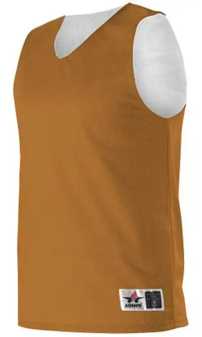 Alleson Athletic 560ry Youth Reversible Mesh Tank - Texas Orange White - Xs