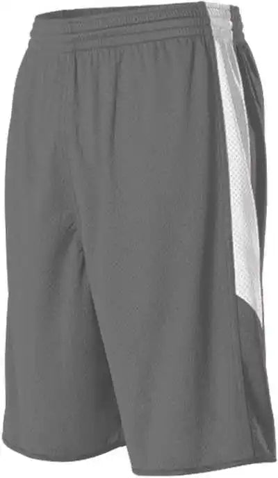 Alleson Athletic 589psp Adult Single Ply Reversible Short - Charcoal White