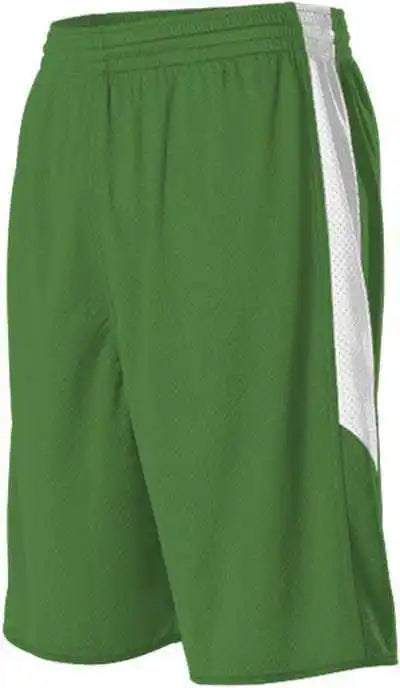 Alleson Athletic 589psp Adult Single Ply Reversible Short - Kelly White