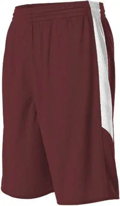 Alleson Athletic 589psp Adult Single Ply Reversible Short - Maroon White