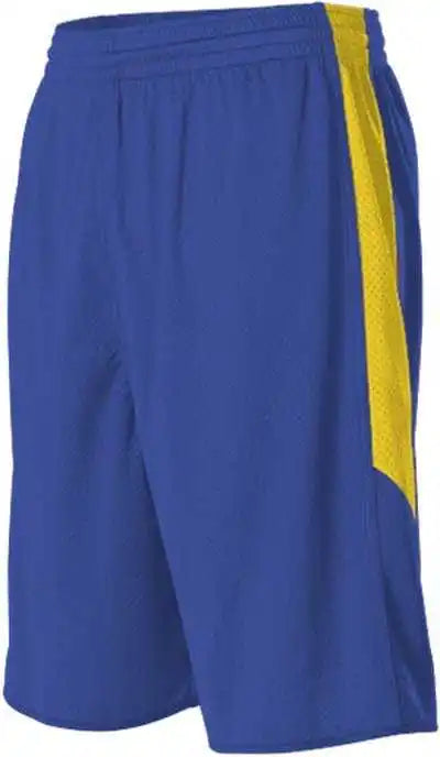 Alleson Athletic 589psp Adult Single Ply Reversible Short - Royal Light Gold