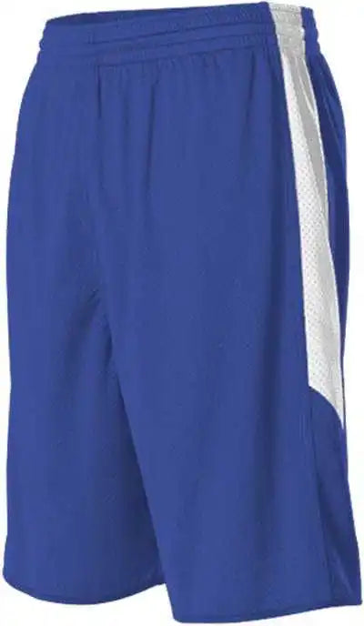 Alleson Athletic 589psp Adult Single Ply Reversible Short - Royal White