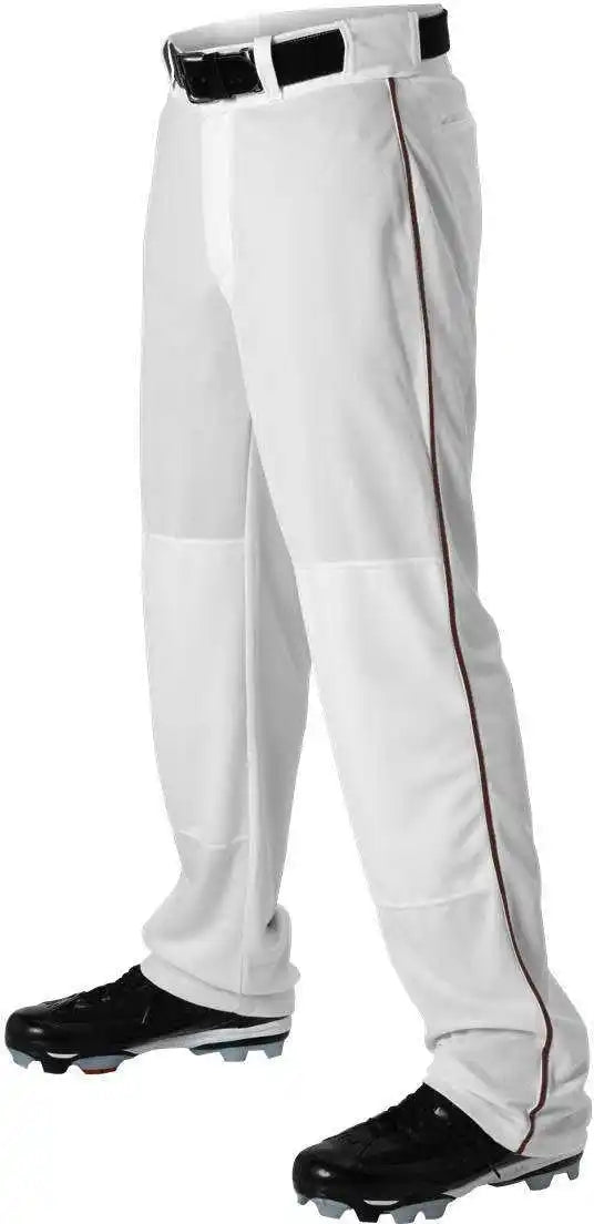 Alleson Athletic 605wlby Youth Baseball Pant with Braid - White Maroon