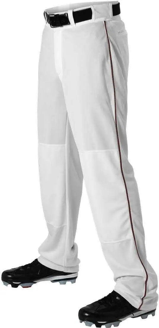 Alleson Athletic 605wlby Youth Baseball Pant with Braid - White Maroon