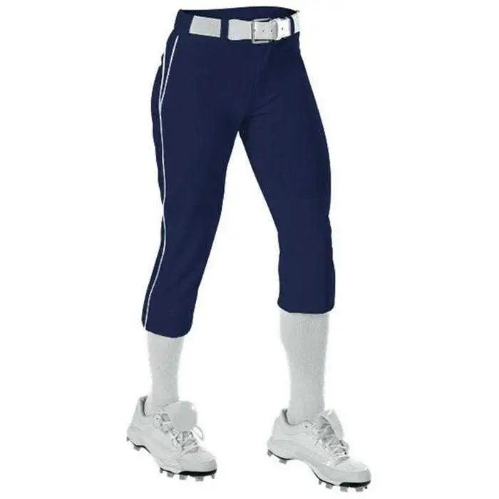 Alleson Athletic 625pbw Women’s Belted Fastpitch Pant - Navy White