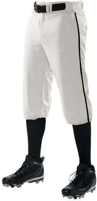 Alleson Athletic 655pkb Adult Crush Knicker Braided Pant - White Black