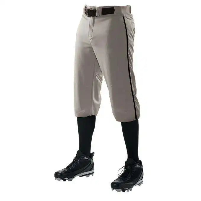 Alleson Athletic 655pkby Youth Crush Knicker Braided Pant - Gray Black