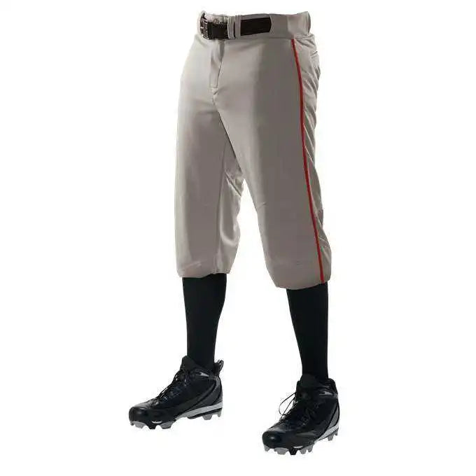 Alleson Athletic 655pkby Youth Crush Knicker Braided Pant Gray Red