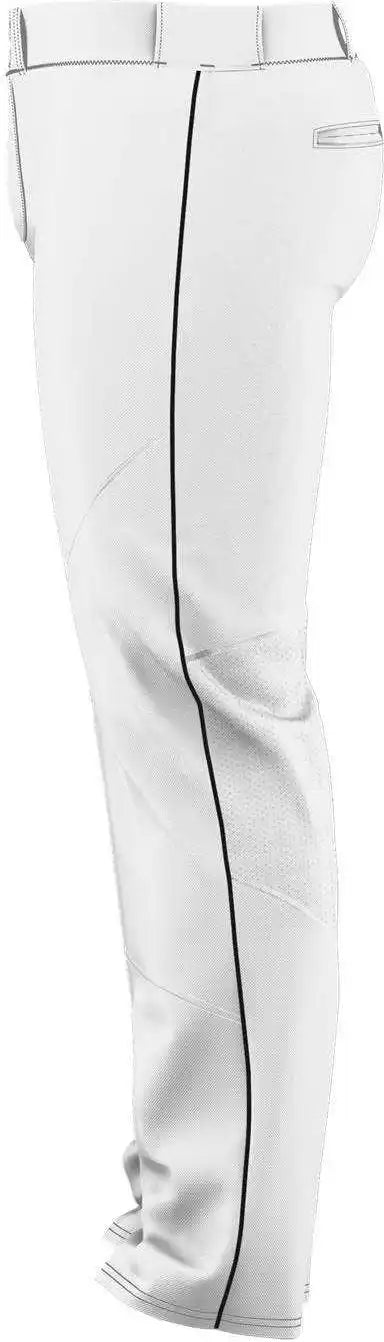 Alleson Athletic 655wlby Youth Crush Premier Braided Baseball Pant - White Black