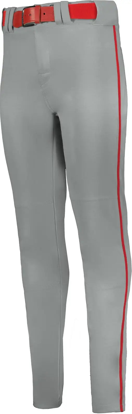 Alleson Athletic 657ctb Crush Tapered Pant with Braid - Gray Red - Adult Xs