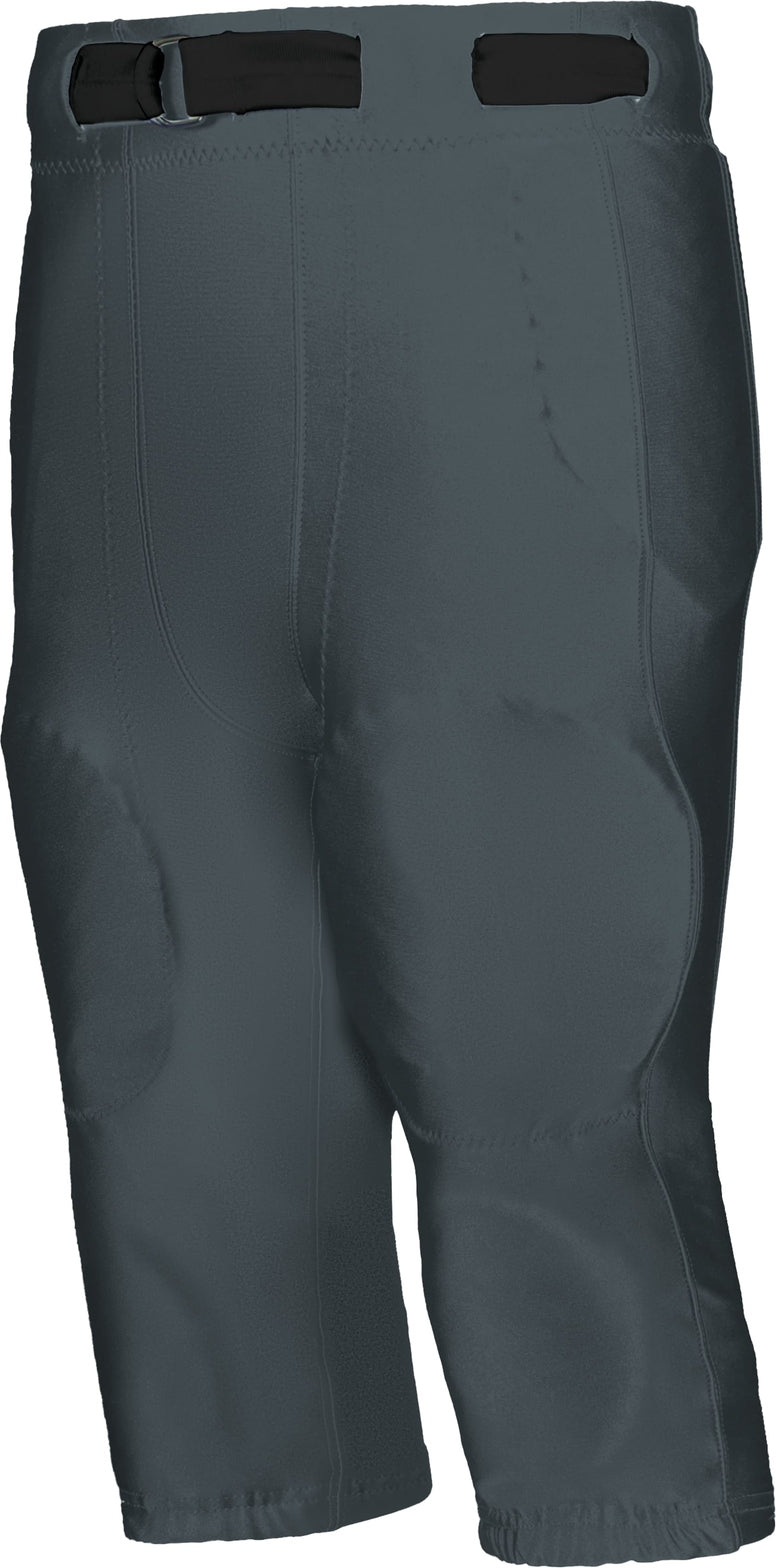 Alleson Athletic 675nfy Youth no Fly Football Pant with Slotted Waist (pads not Included) - Charcoal Solid - Dark Gray