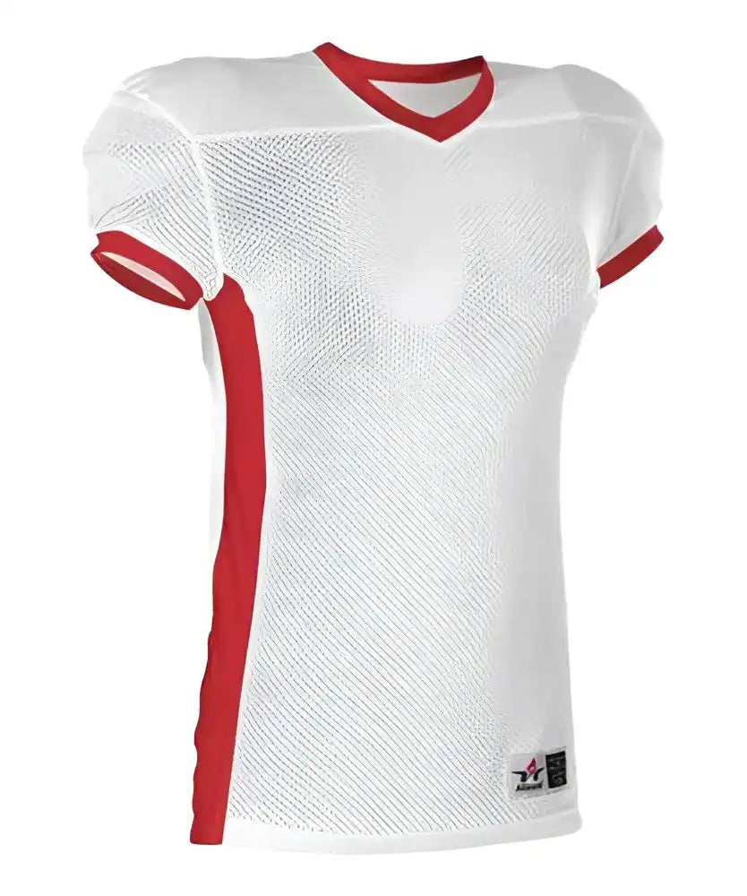 Alleson Athletic 750e Adult Football Jersey White Scarlet