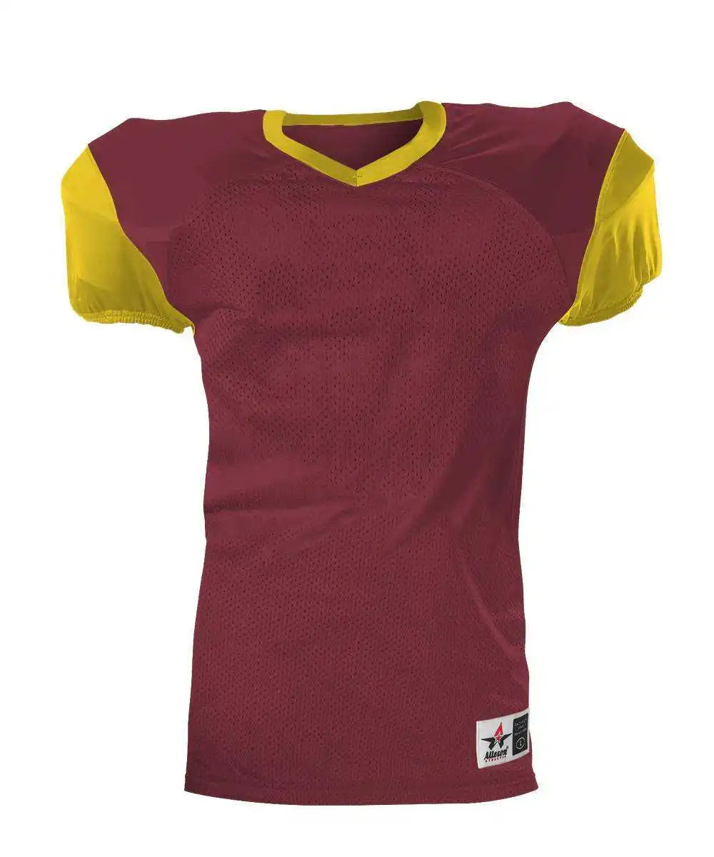 Alleson Athletic 751y Youth Pro Game Football Jersey - Cardinal Gold