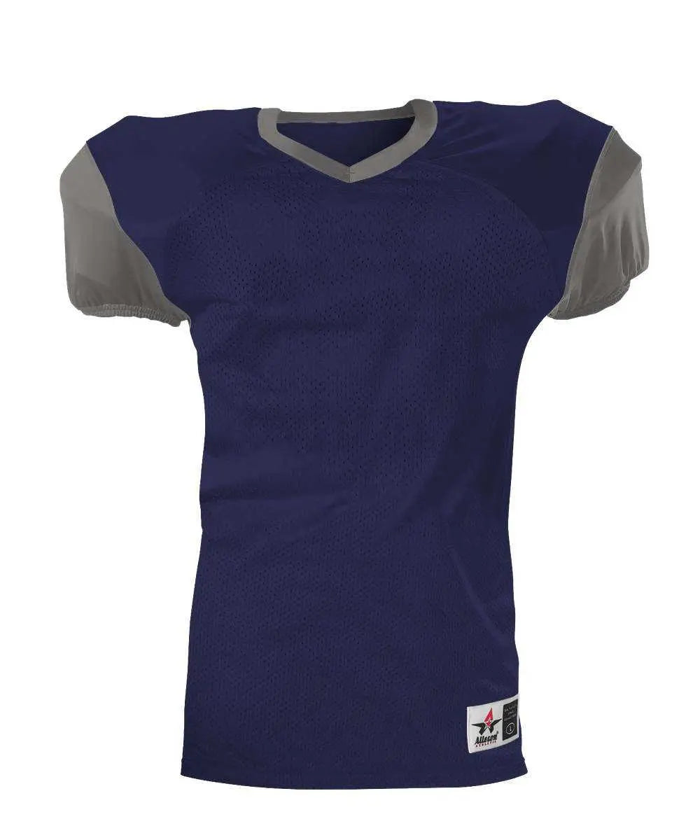 Alleson Athletic 751y Youth Pro Game Football Jersey - Navy Silver
