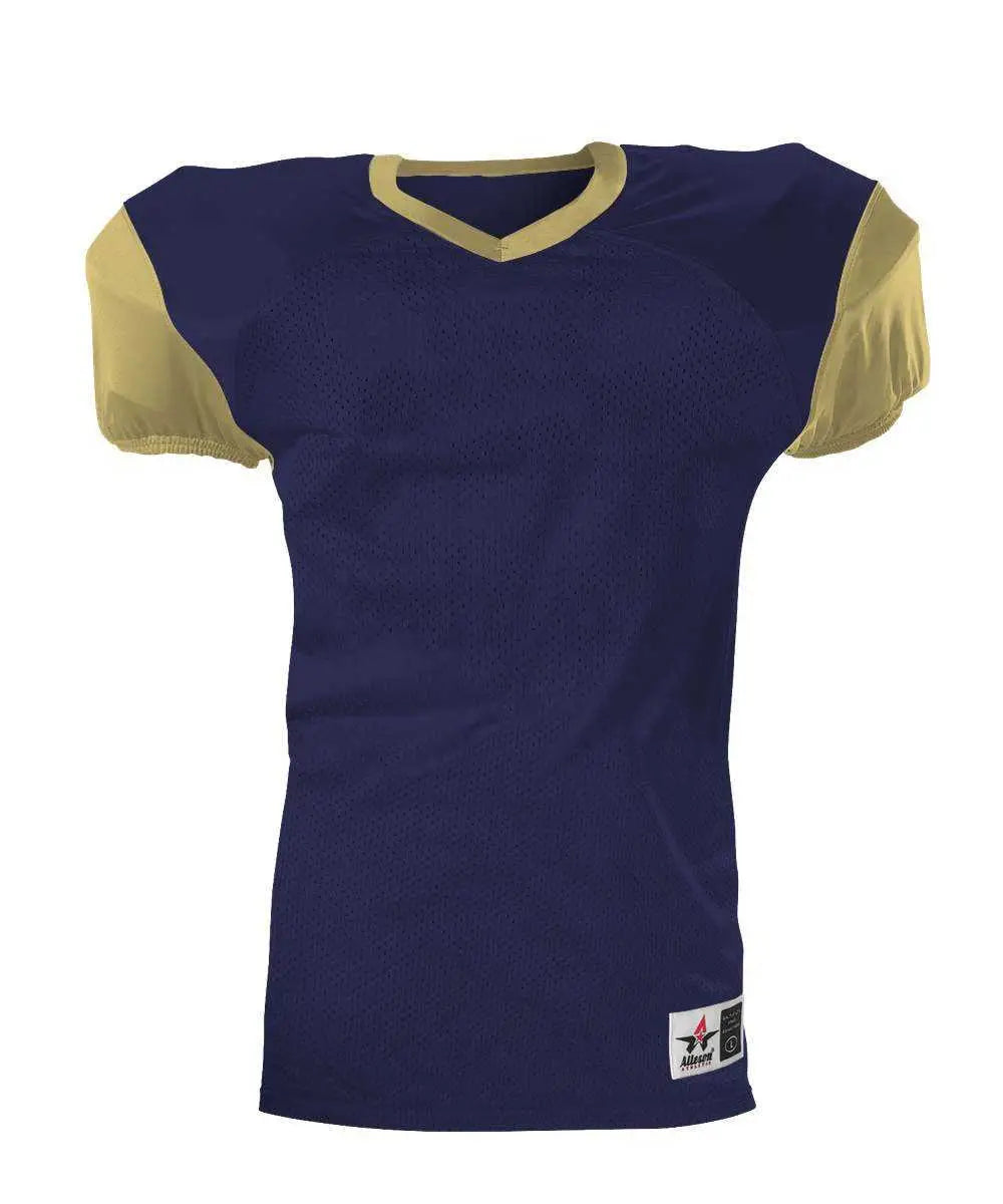 Alleson Athletic 751y Youth Pro Game Football Jersey - Navy Vegas Gold