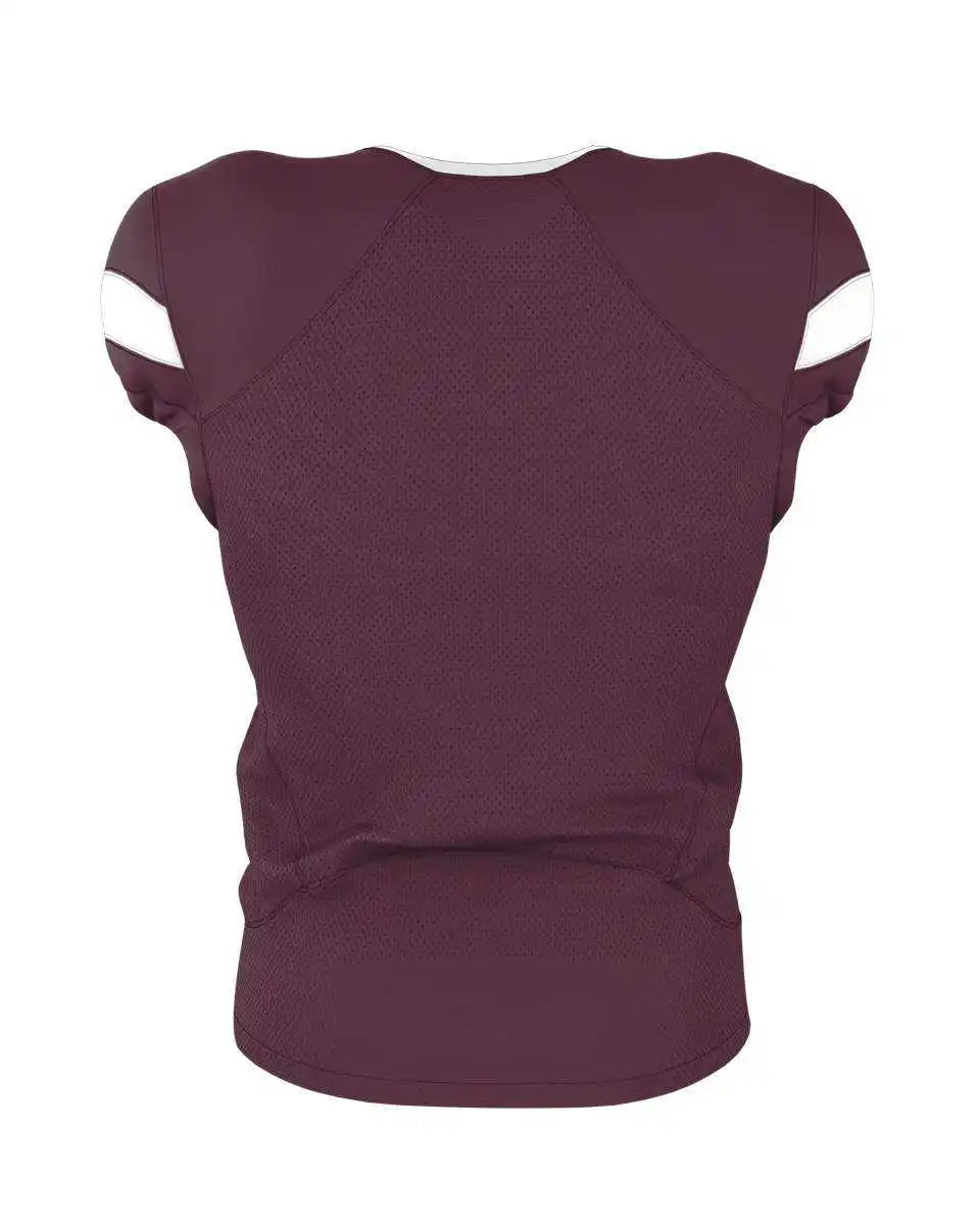 Alleson Athletic 754 Adult Pro Flex Cut Belt Length Football Jersey - Light Maroon White