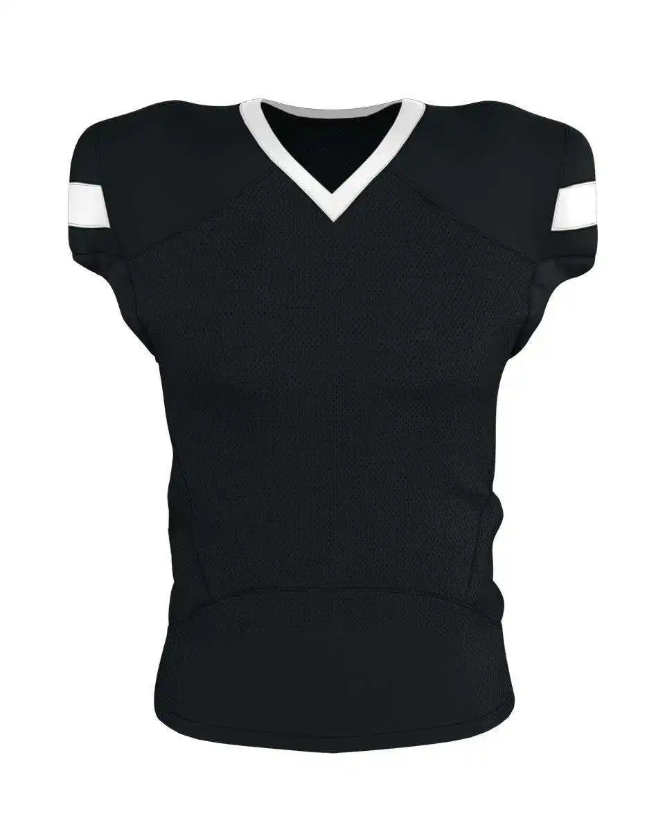 Alleson Athletic 754 Adult Pro Flex Cut Belt Length Football Jersey - Black White