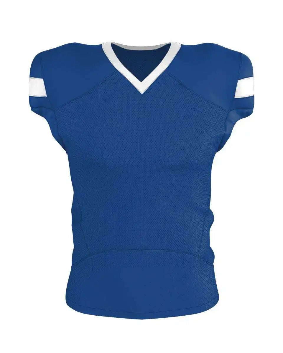 Alleson Athletic 754 Adult Pro Flex Cut Belt Length Football Jersey Royal White