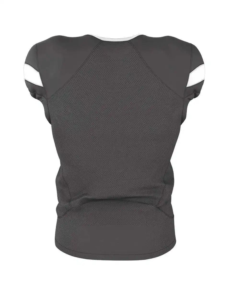 Alleson Athletic 754 Adult Pro Flex Cut Belt Length Football Jersey - Charcoal Solid White