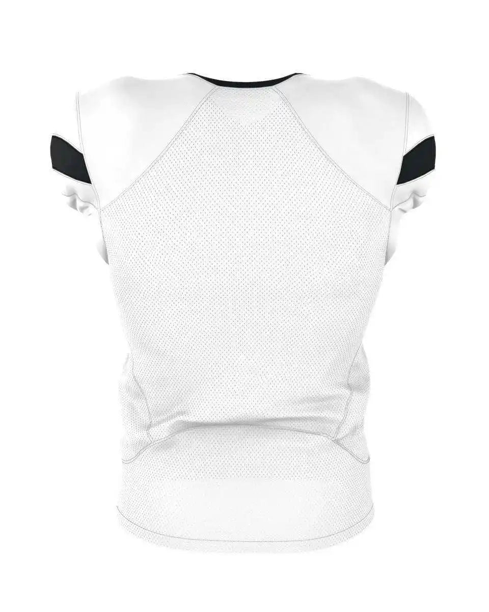 Alleson Athletic 754 Adult Pro Flex Cut Belt Length Football Jersey - White Black