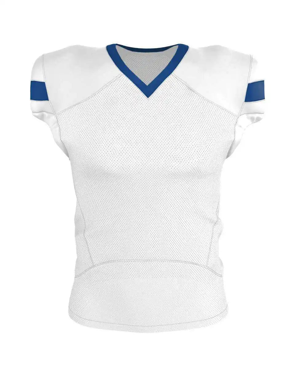 Alleson Athletic 754y Youth Pro Flex Cut Belt Length Football Jersey - White Royal