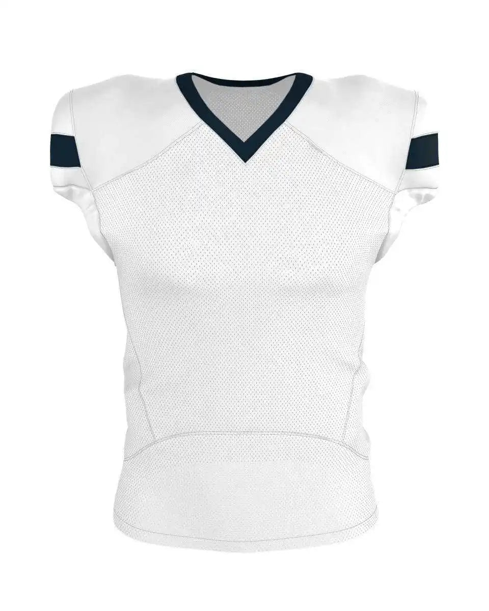 Alleson Athletic 754y Youth Pro Flex Cut Belt Length Football Jersey - White Navy