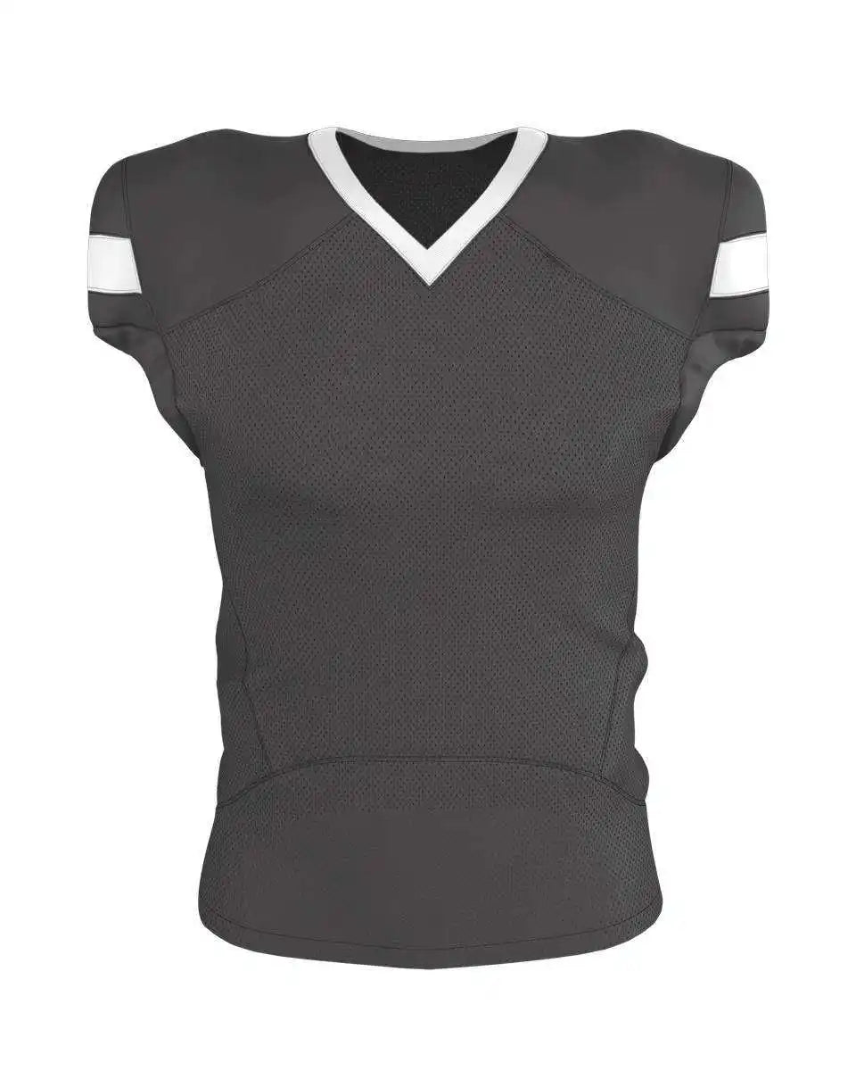 Alleson Athletic 754y Youth Pro Flex Cut Belt Length Football Jersey - Charcoal Solid White