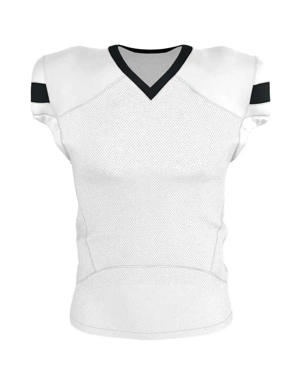Alleson Athletic 754y Youth Pro Flex Cut Belt Length Football Jersey - White Black