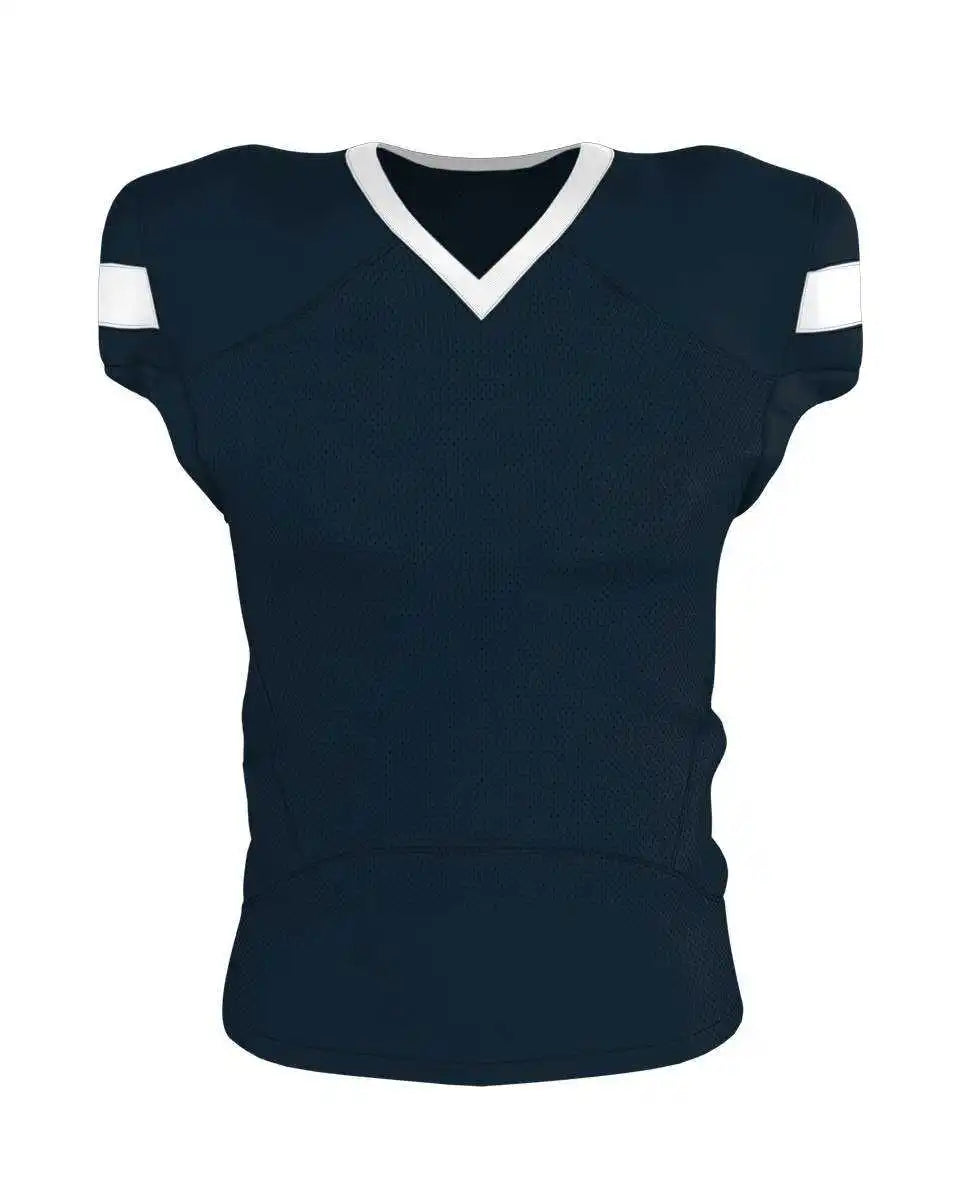 Alleson Athletic 754y Youth Pro Flex Cut Belt Length Football Jersey Navy White