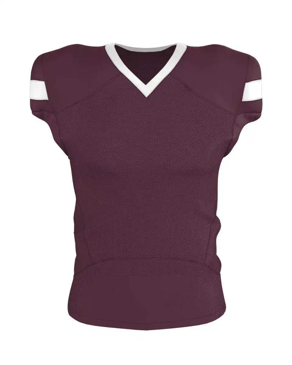 Alleson Athletic 754y Youth Pro Flex Cut Belt Length Football Jersey - Light Maroon White