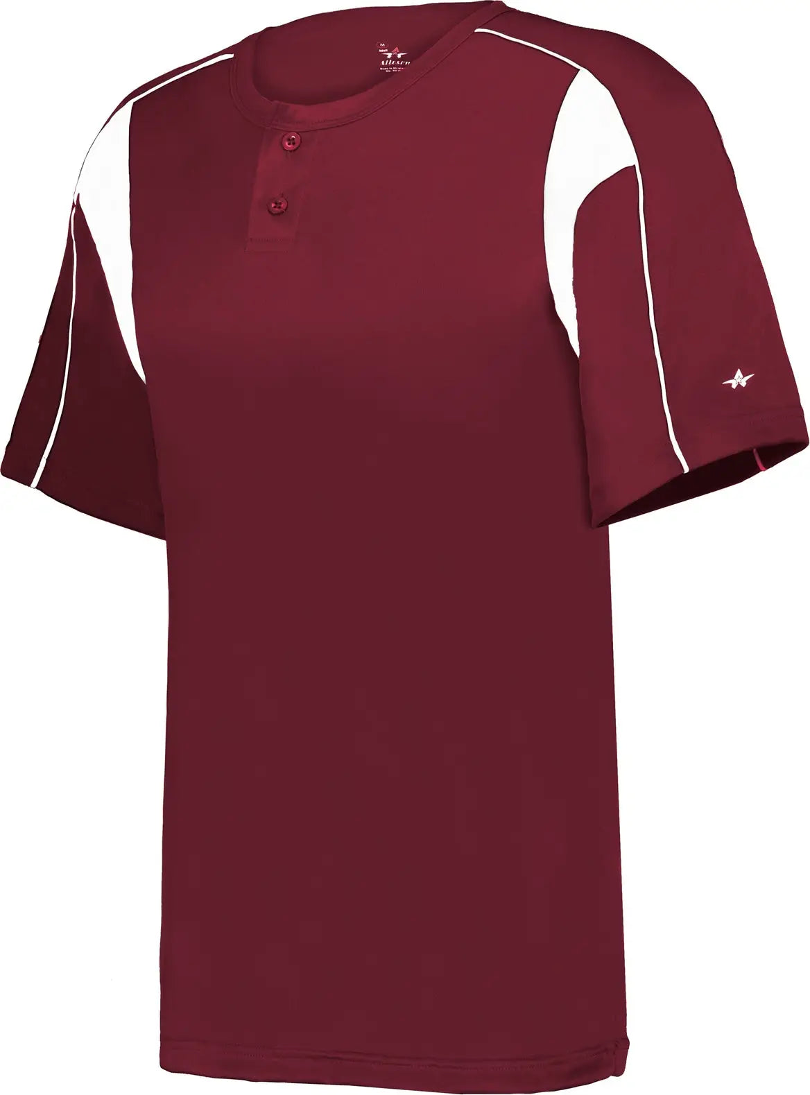 Alleson Athletic 7937 Pro Placket Baseball Jersey - Cardinal White - Adult Xs