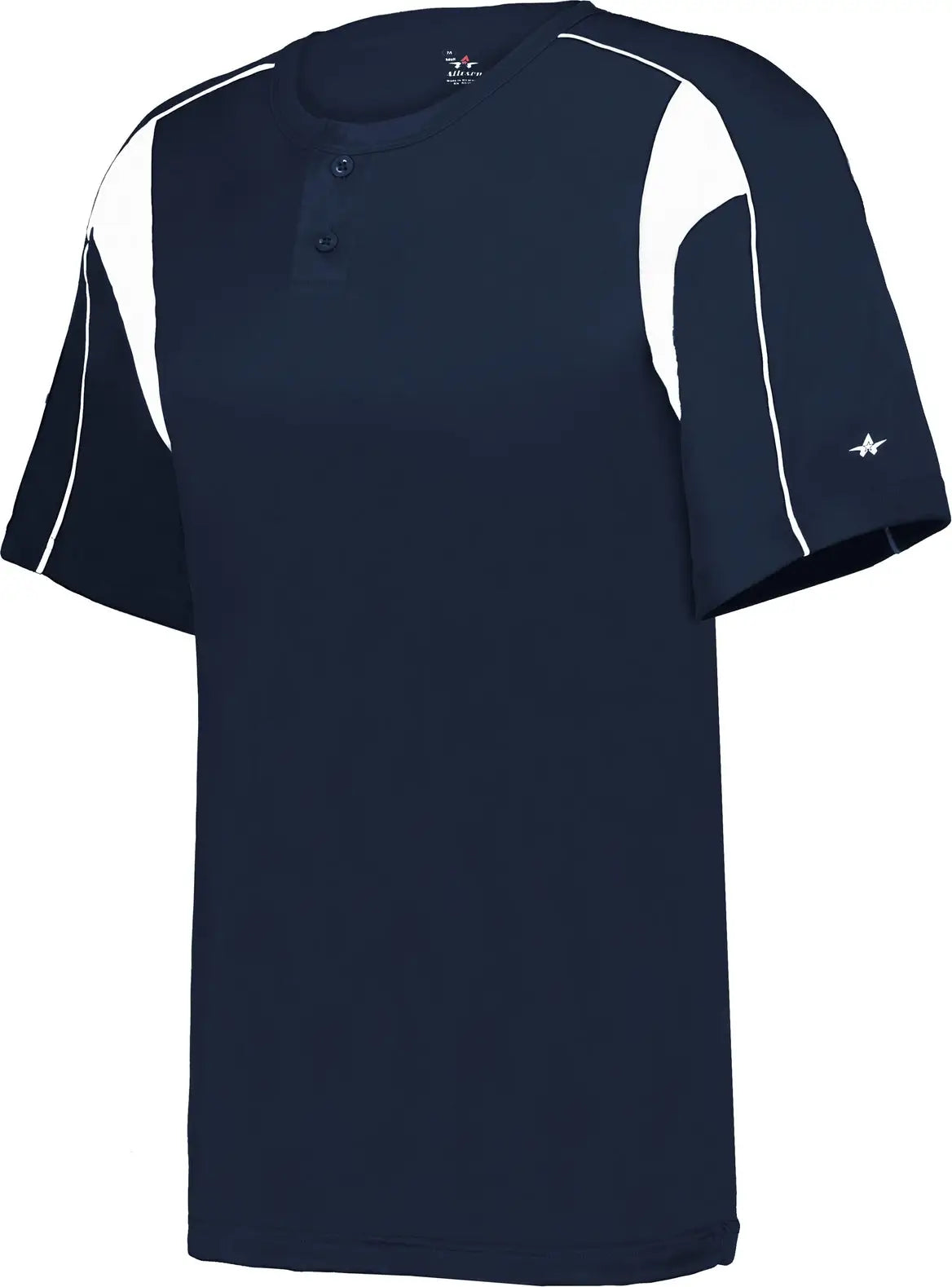 Alleson Athletic 7937 Pro Placket Baseball Jersey - Navy White - Adult Xs