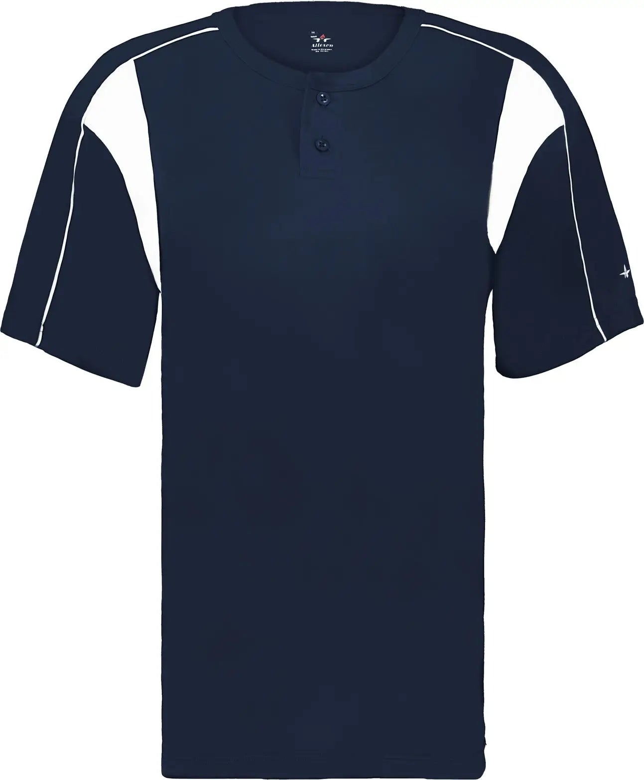 Alleson Athletic 7937 Pro Placket Baseball Jersey - Navy White - Adult Xs