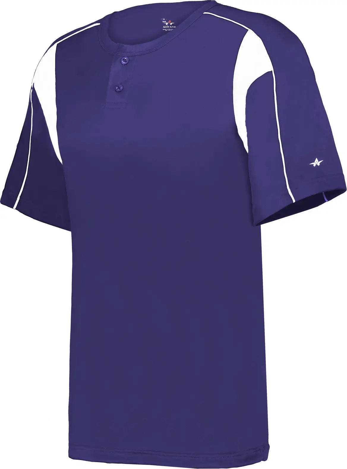 Alleson Athletic 7937 Pro Placket Baseball Jersey - Purple White - Adult Xs