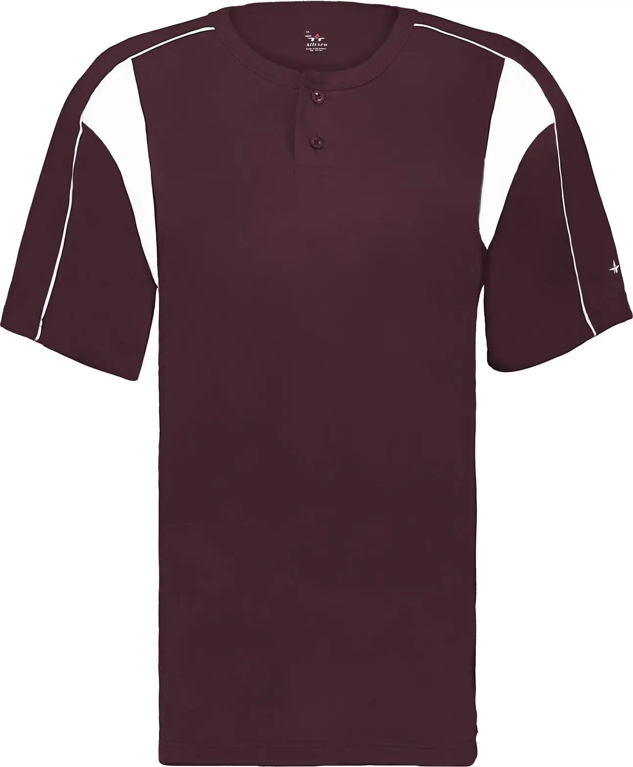 Alleson Athletic 793700 Pro Placket Baseball Jersey - Maroon White - Adult Xs