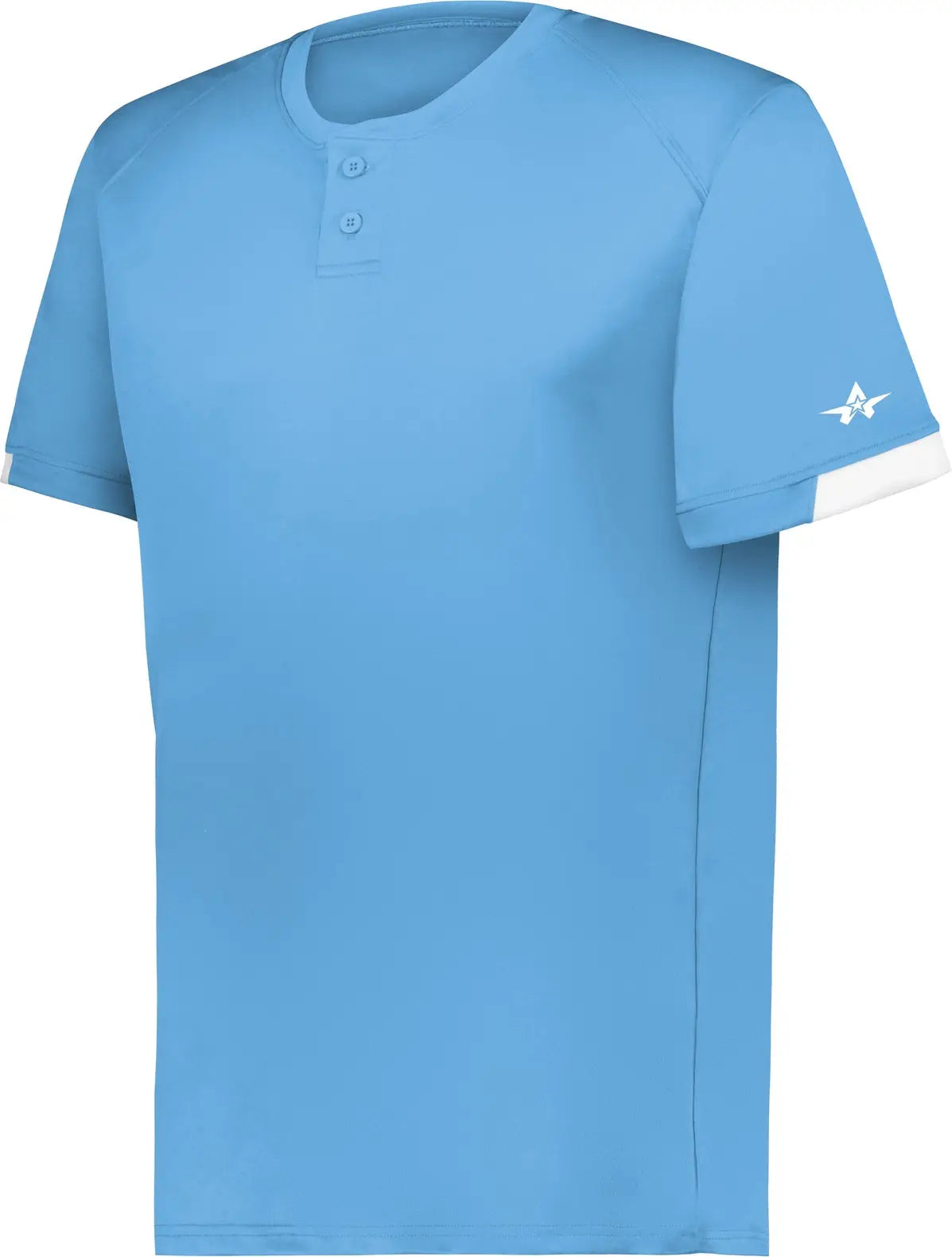 Alleson Athletic 795000 on the Rise Two-button Baseball Jersey - Columbia Blue White - Adult s